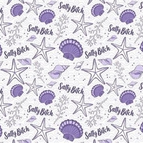 Small Scale Salty Bitch Sweary Sarcastic Adult Humor Lavender Purple on White