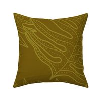 LARGE Lauae Fern sage outline on gold