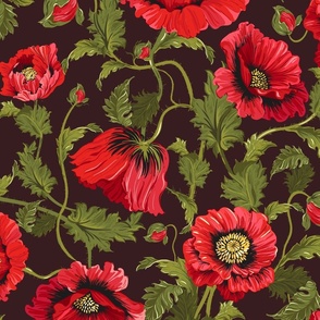 Large red Poppies_moody floral