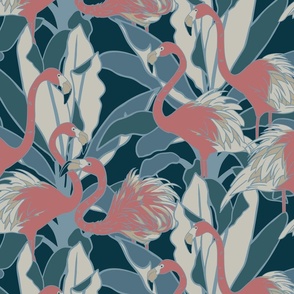 Flamingo Palms - Vintage - Large