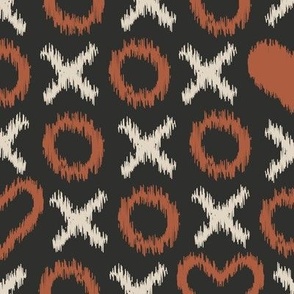 Large love heart ikat xo- fall