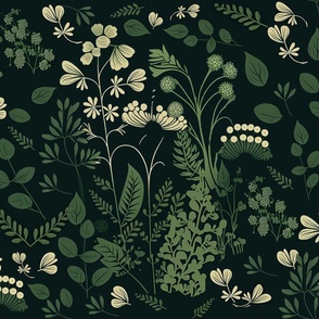 Moody Botanical Fabric, Wallpaper and Home Decor
