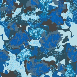 DesignerMim's  Silver Moss Camo Pattern — Underwater Blue