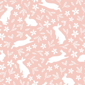XL | Bunny Meadow on Dusty Pink
