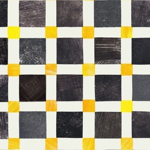Black Yellow Paper Squares - Large
