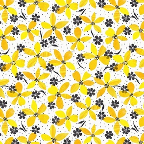 Yellow Paper Floral - Large