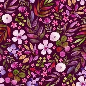 Watercolor hand painted floral pattern