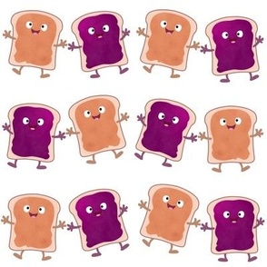 Peanut butter and Jelly sandwich cartoon illustration
