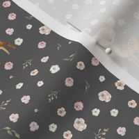 Small Scale Blush Rose Deer Grey
