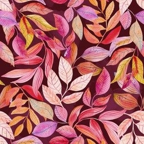 Watercolor leaves pattern