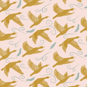 flying geese mustard blush pink 12inch