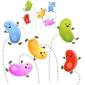 Cute happy jumping Jellybeans cartoon