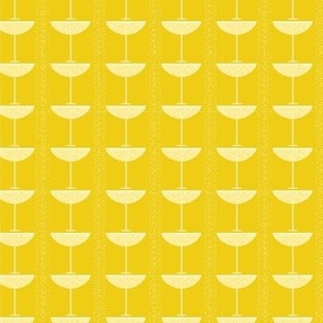 Art Deco Mustard Yellow Champagne Glasses