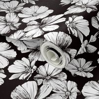 Monochrome Flowers Pattern
