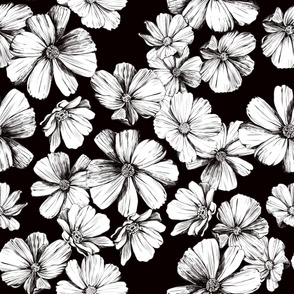 Monochrome Flowers Pattern