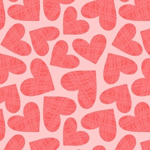 Cute Pink Hearts Pattern 