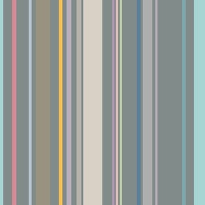 Multicoloured Stripes Grey Background