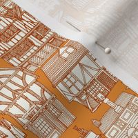 York toile rust orange small