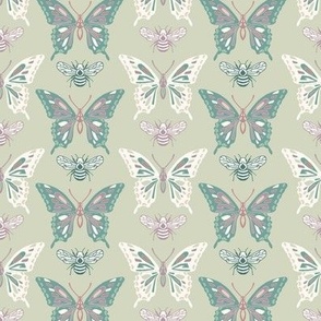 'Butterfly & Bee' Spring Print