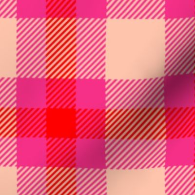 Holiday Plaid- Hot Pink, Red, Peachy