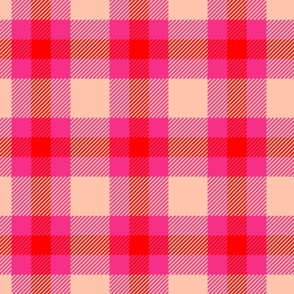 Holiday Plaid- Hot Pink, Red, Peachy