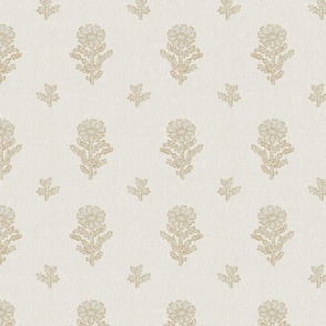 Small Florals Textured Cream Small