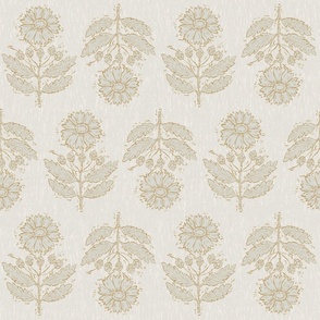Small Florals Line Up Textured Cream Large