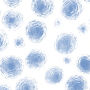 blue and white swirly painterlydots wallpaper scale