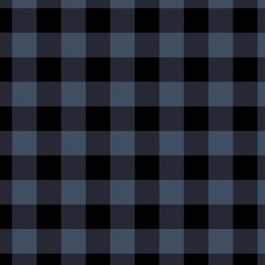 Night Black and Storm Blue Buffalo Check Gingham 