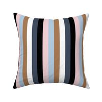 Jacobean One Inch Cabana Stripes in Alternating Earth and Sky Colors 