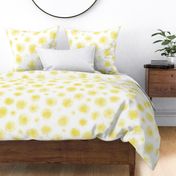 yellow painterly dots wallpaper scale