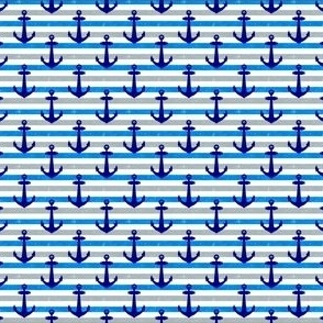 Small Nautical Anchor With Blue Stripes
