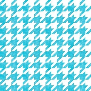 Small Blue and White Houndstooth Check