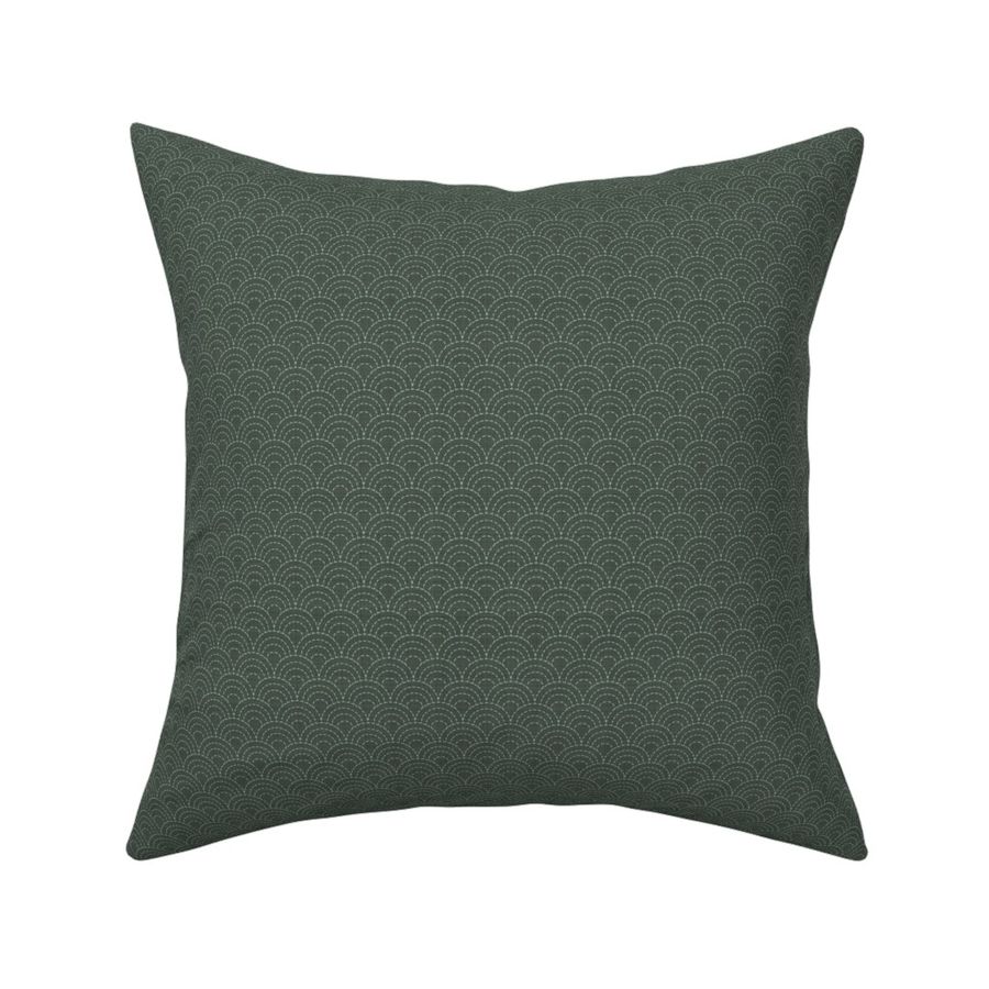 Seigaiha - scalloped  waves  sage green blender