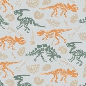 Kids Dinosaurs Grey Background 