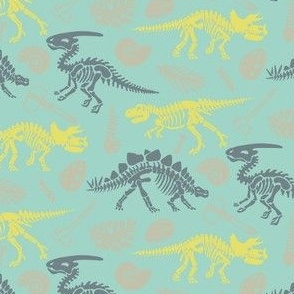 Kids Dinosaurs Mint Background 