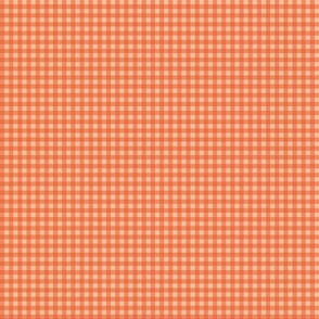 1/4 in - Gingham check - orangeade and peach fuzz light orange