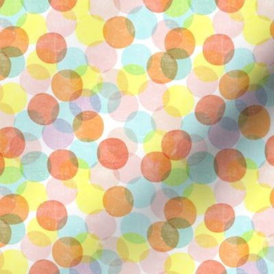 (small scale) confetti dots - party - multi yellow/orange/blue/pink - LAD23