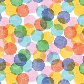 (small scale) confetti dots - party - multi orange/purple/blue - LAD23