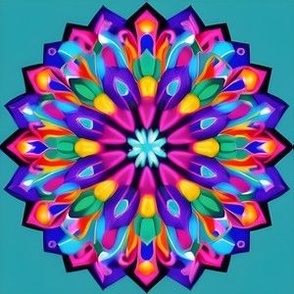 Colorful Mandala Subtle Grid