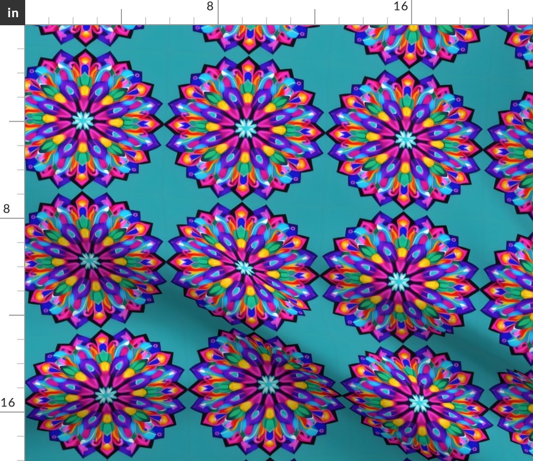 Colorful Mandala Subtle Grid