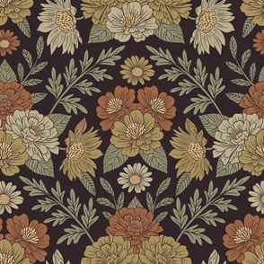 Neutral Tan, Brown & Sage Floral