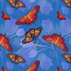 Bold Butterflies and Tulips