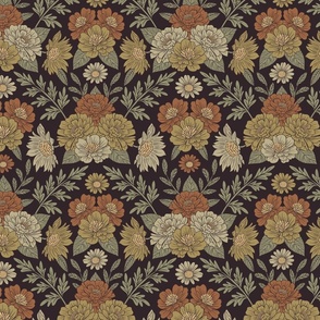 Small-Scale Neutral Tan, Brown & Sage Floral