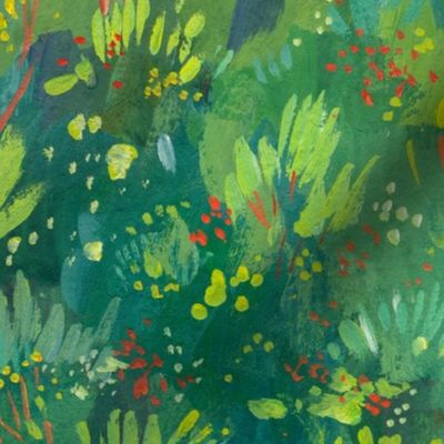 Green moss watercolor abstract botanica