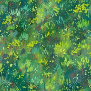Green moss watercolor abstract botanica