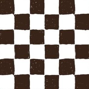 Painted 1" Checkerboard //  Burnt Umber