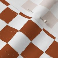 Painted 1" Checkerboard // Raw Sienna