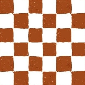 Painted 1" Checkerboard // Raw Sienna