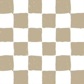 Painted 1" Checkerboard // Pale Khaki